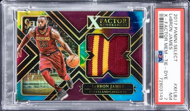 2017-18 Panini Select LeBron James X-Factor Memorabilia Tie-Dye #XF-LBJ card image