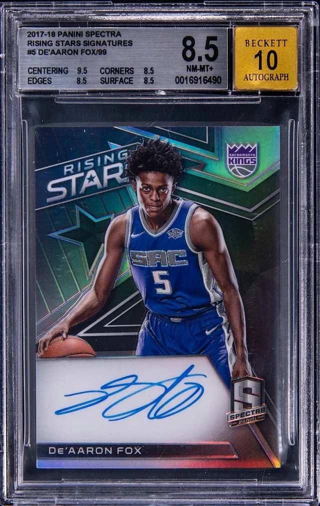 2017-18 Panini Spectra De'Aaron Fox Rising Star Signatures #5 card image
