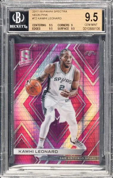 2017-18 Panini Spectra Kawhi Leonard Neon Pink #72 card image
