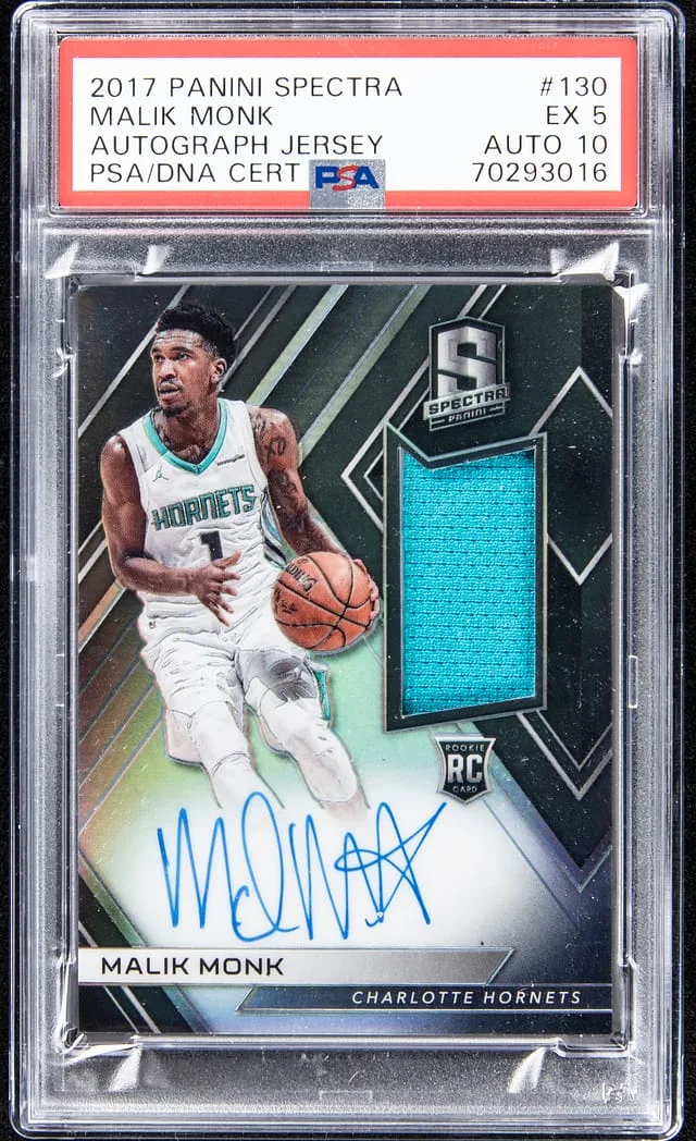 2017-18 Panini Spectra Malik Monk Autograph Jersey #130 card image