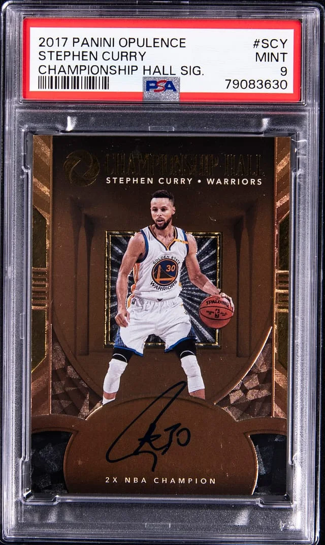 2017-18 Panini Stephen Curry Opulence Championship Hall Signature #HC-SCY card image