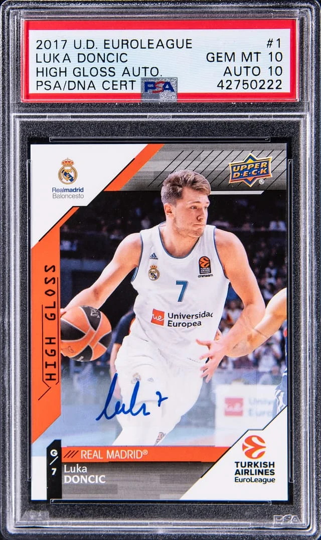 2017-18 Upper Deck Luka Doncic Euroleague High Gloss Autograph #1 card image