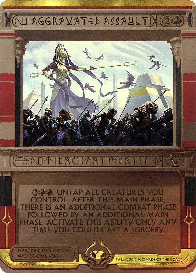 2017 Amonkhet Invocations Aggravated Assault special #25 unlisted card image