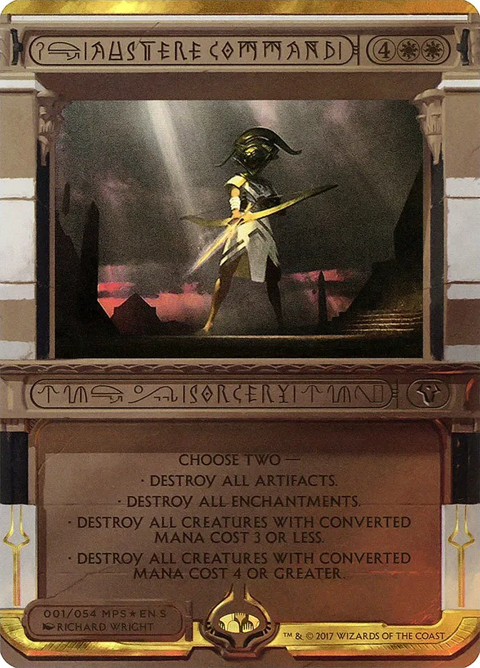 2017 Amonkhet Invocations Austere Command special #1 unlisted card image