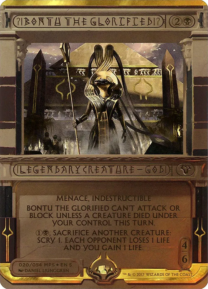 2017 Amonkhet Invocations Bontu the Glorified special #20 unlisted card image