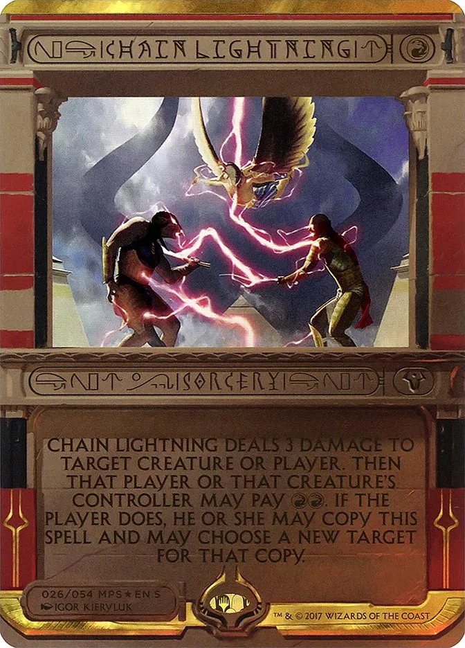2017 Amonkhet Invocations Chain Lightning special #26 unlisted card image