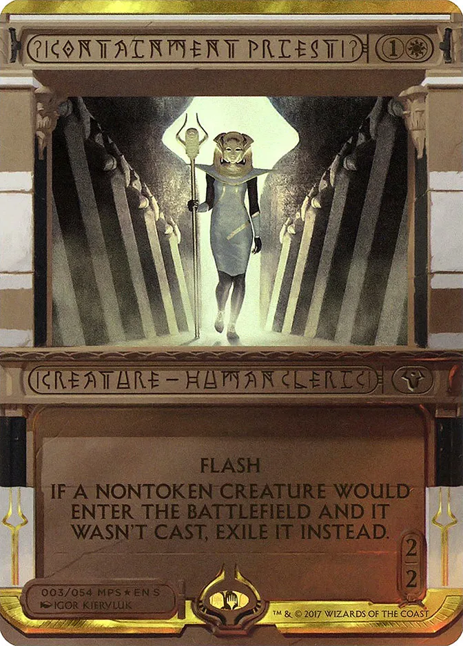 2017 Amonkhet Invocations Containment Priest special #3 unlisted card image