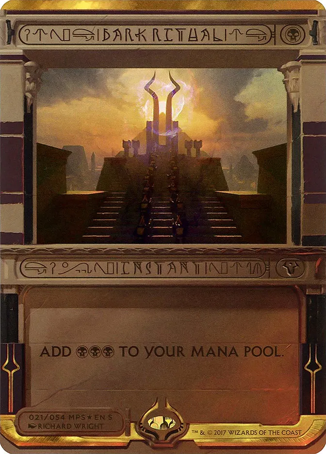 2017 Amonkhet Invocations Dark Ritual special #21 unlisted card image