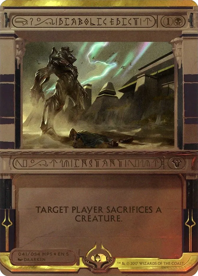2017 Amonkhet Invocations Diabolic Edict special #41 unlisted card image