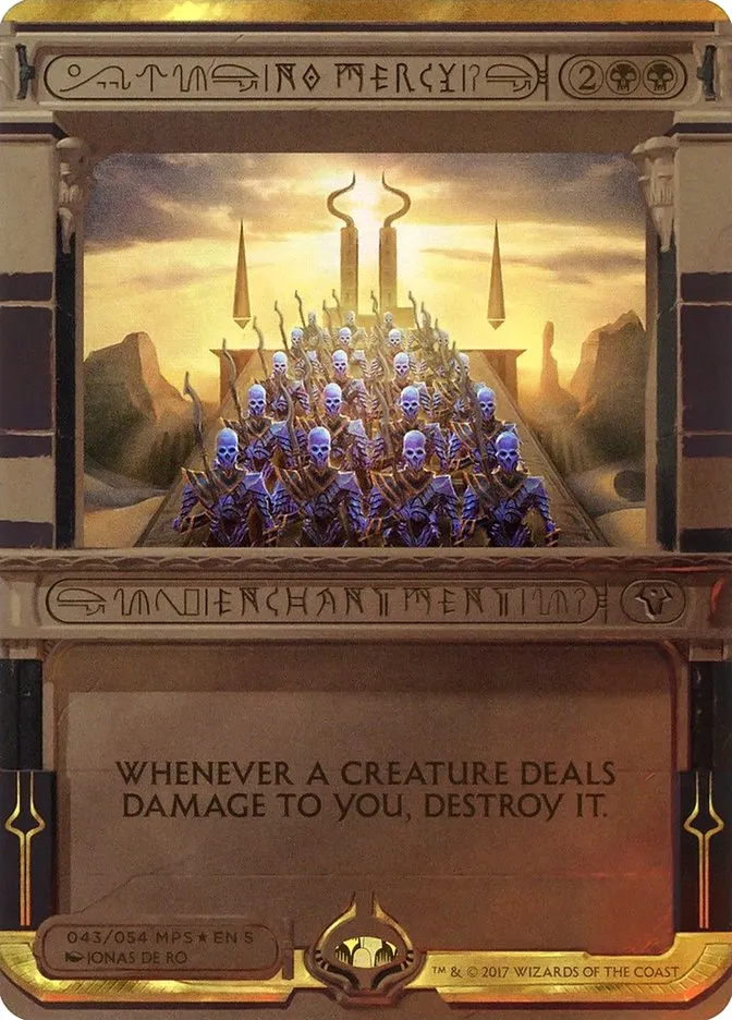 2017 Amonkhet Invocations No Mercy special #43 unlisted card image