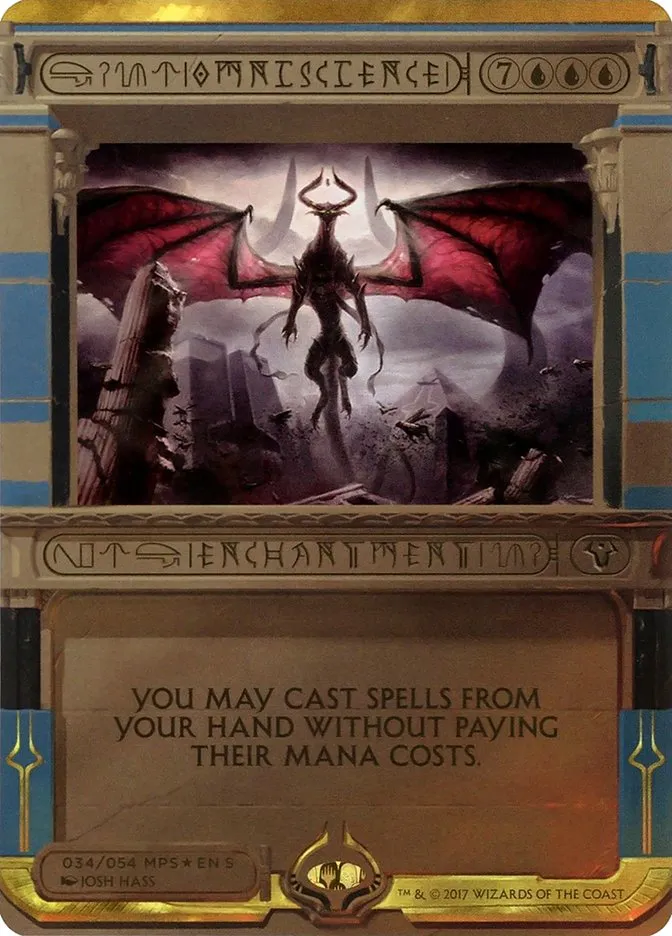2017 Amonkhet Invocations Omniscience special #34 unlisted card image