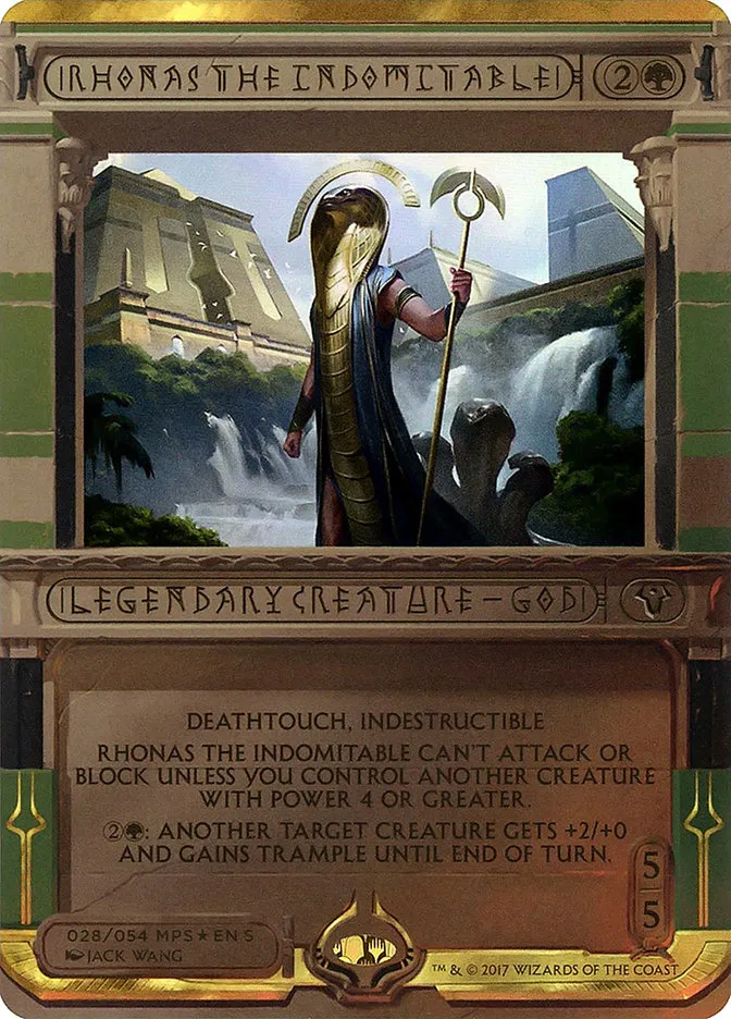 2017 Amonkhet Invocations Rhonas the Indomitable special #28 unlisted card image