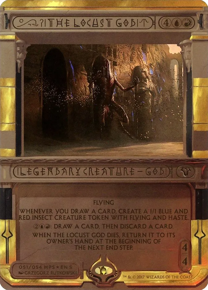 2017 Amonkhet Invocations The Locust God special #51 unlisted card image