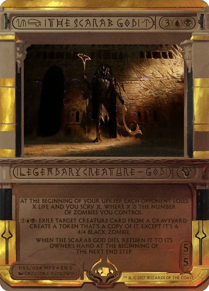2017 Amonkhet Invocations The Scarab God special #53 unlisted card image