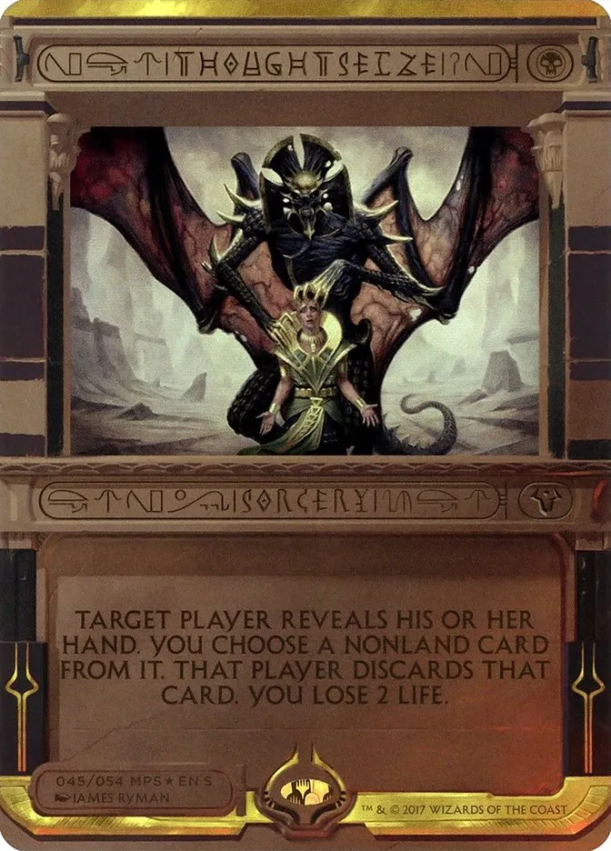 2017 Amonkhet Invocations Thoughtseize special #45 unlisted card image