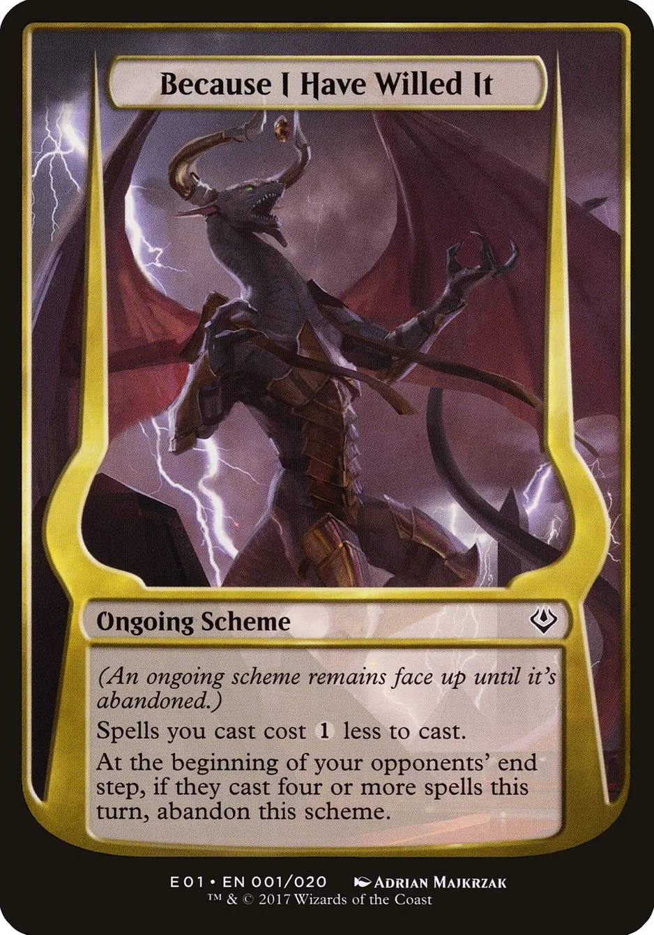 2017 Archenemy: Nicol Bolas Schemes Because I Have Willed It common #1★ unlisted card image