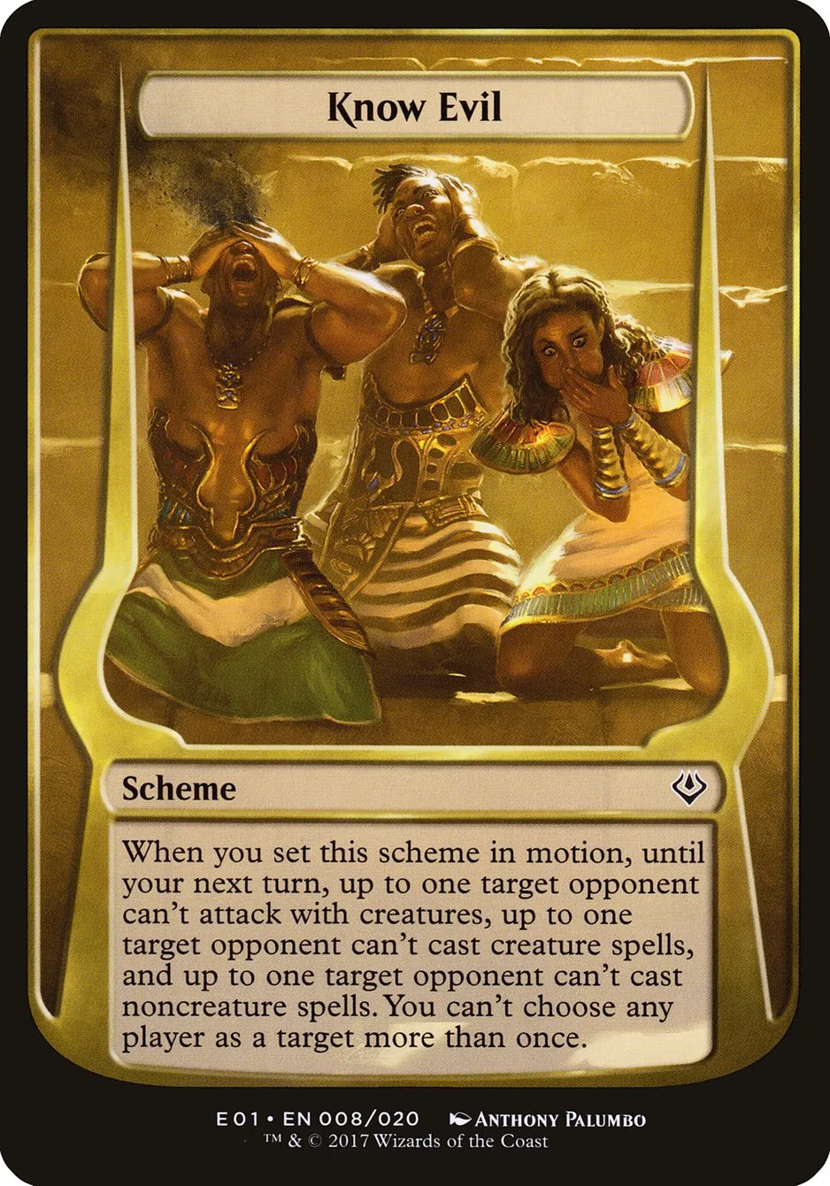 2017 Archenemy: Nicol Bolas Schemes Know Evil common #8★ unlisted card image