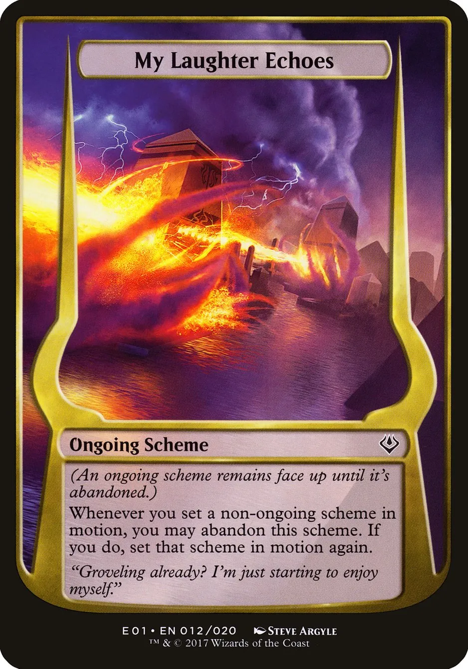 2017 Archenemy: Nicol Bolas Schemes My Laughter Echoes common #12★ unlisted card image