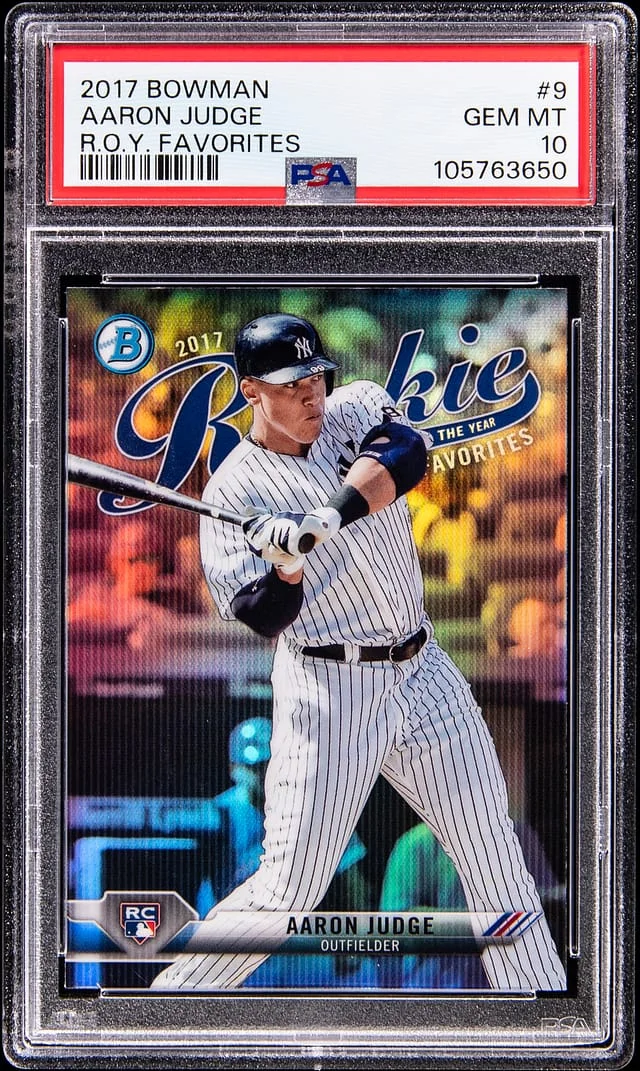 2017 Bowman Aaron Judge R.O.Y. Favorites #ROYF9 card image