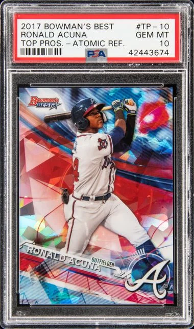 2017 Bowman Best Ronald Acuna Top Prospects Atomic Refractor #TP-10 card image