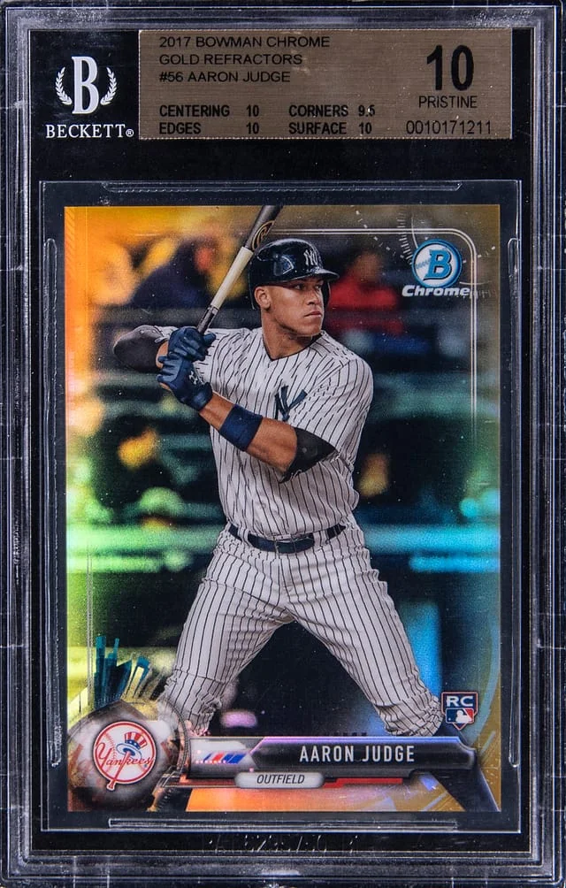 2017 Bowman Chrome Aaron Judge Gold Refractor #56 card image
