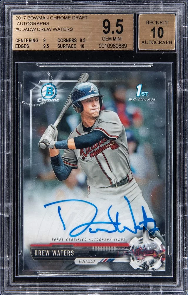 2017 Bowman Chrome Draft Drew Waters Autograph #CDA-DW card image