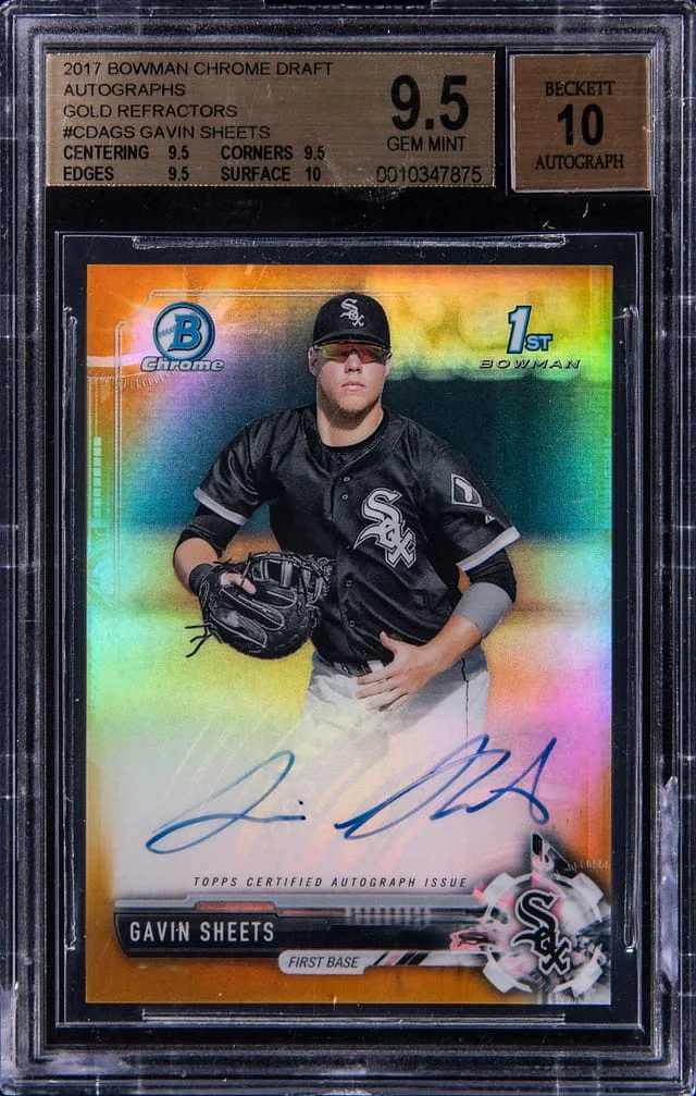 2017 Bowman Chrome Draft Gavin Sheets Autographs Gold Refractor #CDA-GS card image