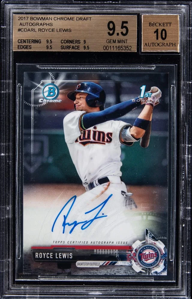2017 Bowman Chrome Draft Royce Lewis Autograph Gold Wave Refractor #CDA-RL card image