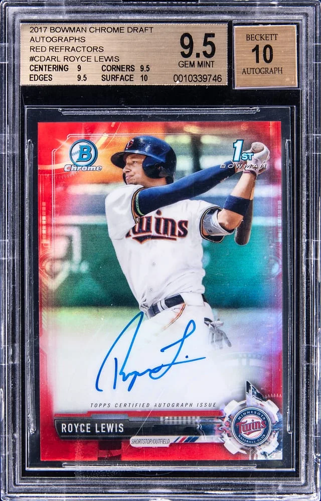 2017 Bowman Chrome Draft Royce Lewis Autograph Red Refractor #CSA-RL card image