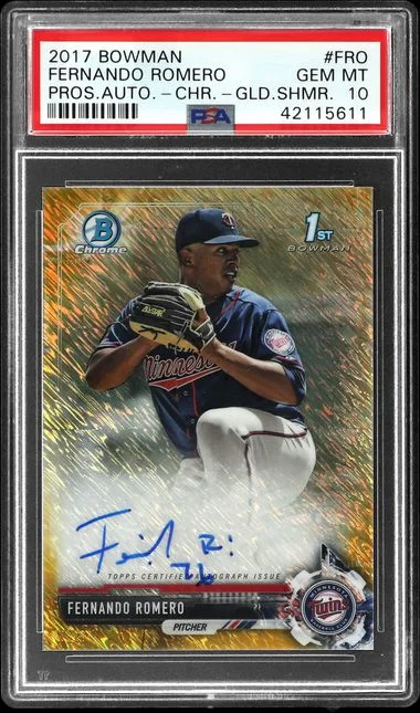 2017 Bowman Chrome Fernando Romero Prospect Autographs Gold Shimmer #CPA-FRO card image