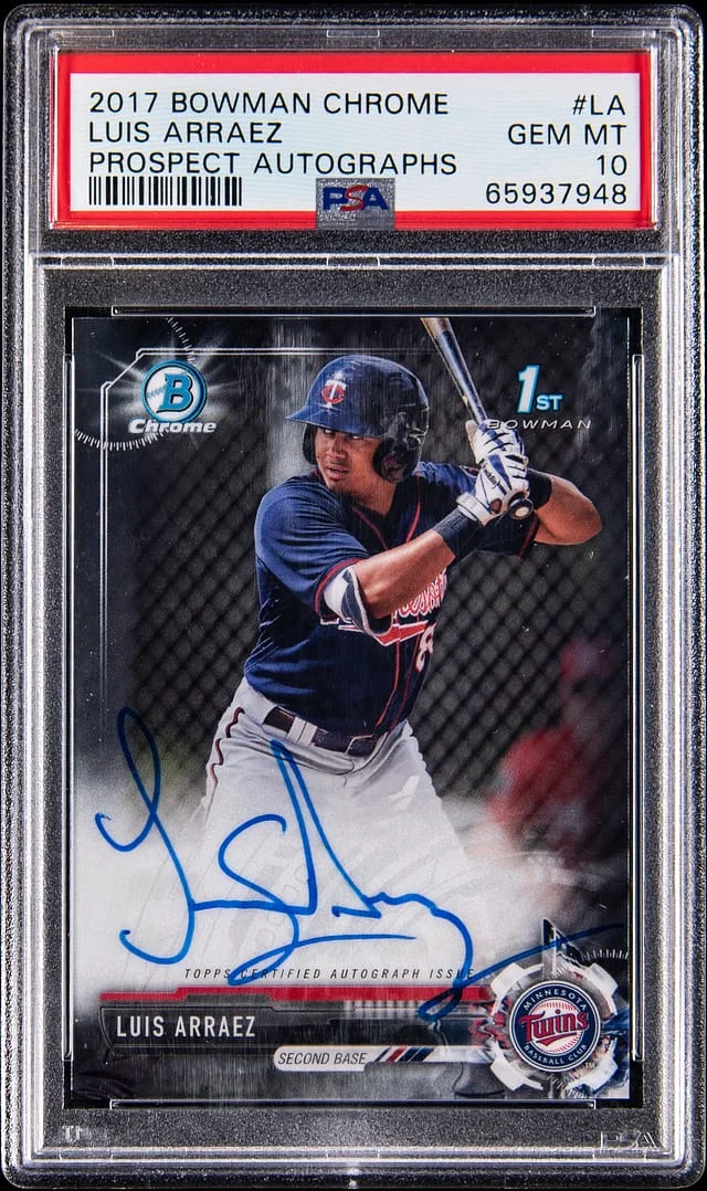 2017 Bowman Chrome Luis Arraez Prospect Autographs #CPA-LA card image
