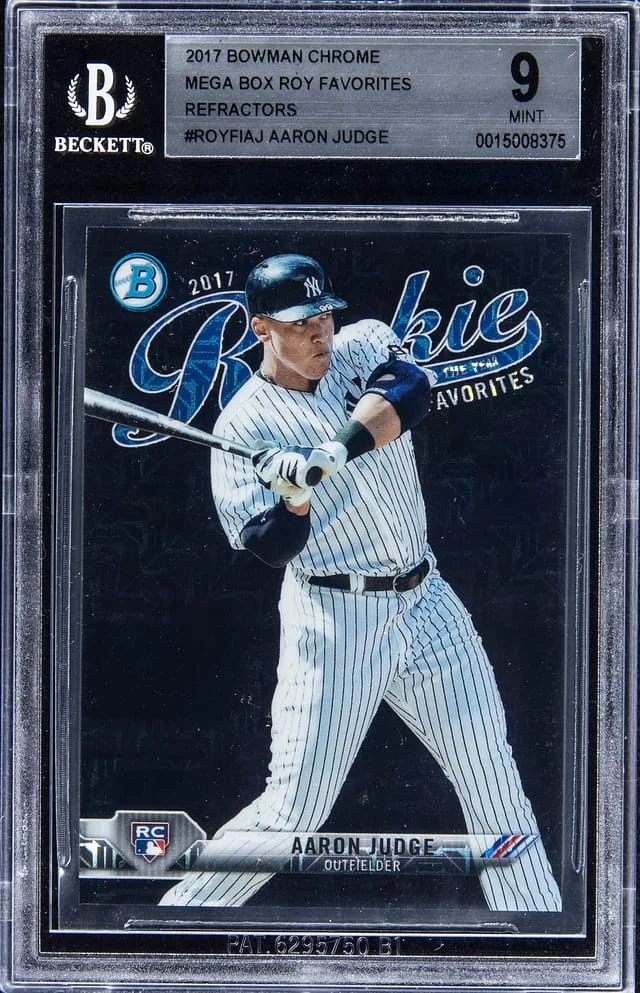 2017 Bowman Chrome Mega Box Aaron Judge Roy Favorites Refractors #ROYFI-AJ card image