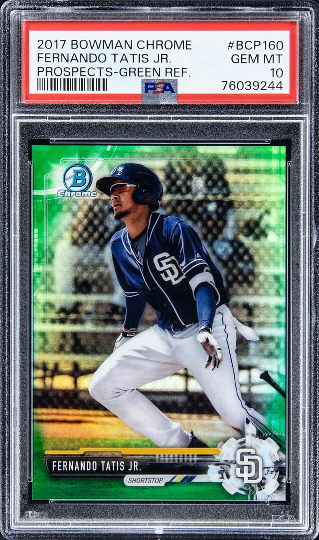 2017 Bowman Chrome Prospects Fernando Tatis Jr Green Refractor #BCP160 card image
