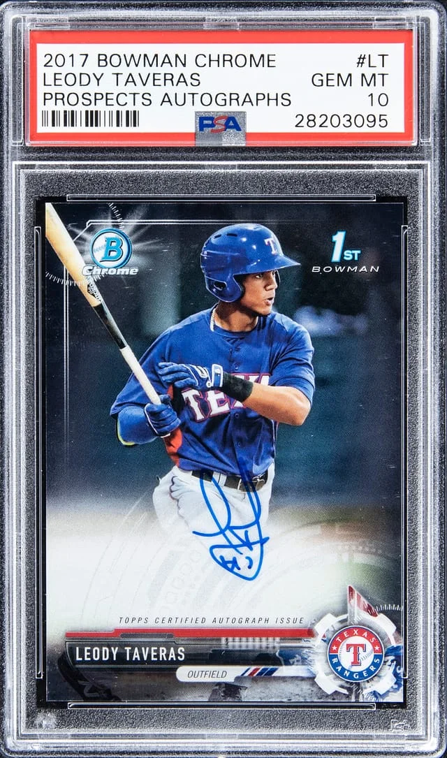 2017 Bowman Chrome Prospects Leody Taveras Autograph #CPA-LT card image