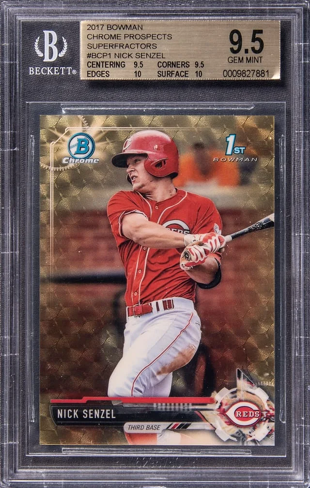 2017 Bowman Chrome Prospects Nick Senzel SuperFractor #BCP1 card image