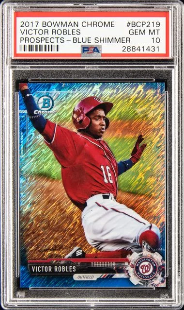 2017 Bowman Chrome Prospects Victor Robles Blue Shimmer #Bcp219 card image