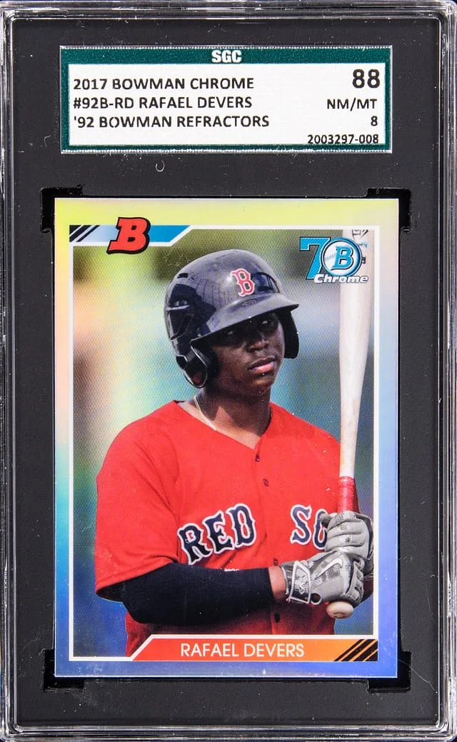 2017 Bowman Chrome Rafael Devers 1992 Bowman Refractor #92B-RD card image