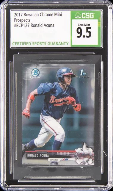2017 Bowman Chrome Ronald Acuna Mini Prospects #Bcp127 card image