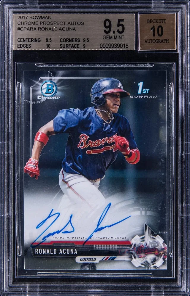 2017 Bowman Chrome Ronald Acuna Jr. Prospect Autograph #CPARA card image