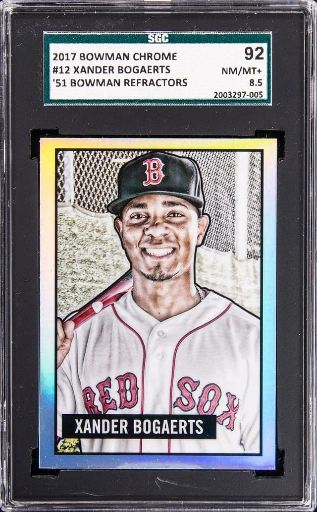 2017 Bowman Chrome Xander Bogaerts 1951 Bowman Refractor #12 card image