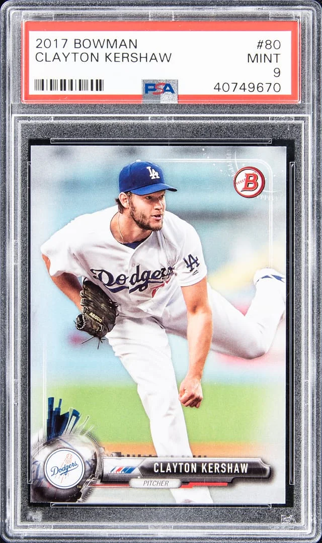 2017 Bowman Clayton Kershaw #80 card image
