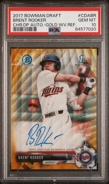 2017 Bowman Draft Brent Rooker Chrome Draft Picks Autographs Refractor #CDABR card image