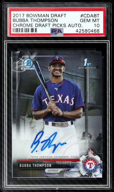 2017 Bowman Draft Bubba Thompson Chrome Draft Picks Autographs #CDA-BT card image