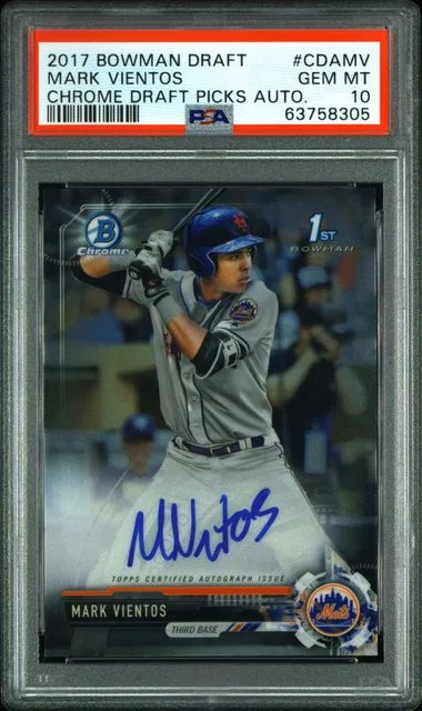 2017 Bowman Draft Chrome Draft Picks Autographs Mark Vientos #1st card image