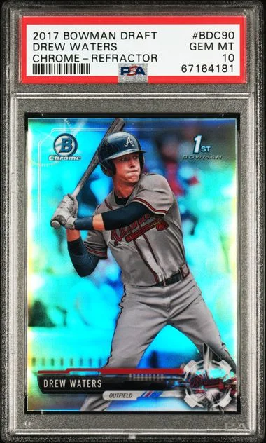 2017 Bowman Draft Drew Waters Chrome Refractor #BDC90 card image