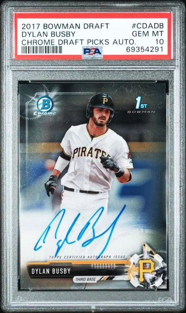 2017 Bowman Draft Dylan Busby Chrome Draft Picks Autographs #CDA-DB card image
