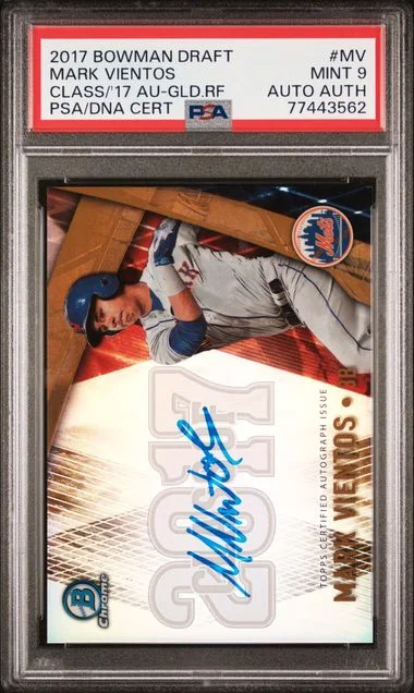 2017 Bowman Draft Mark Vientos Class Of 2017 Autographs Gold Refractor #MV card image