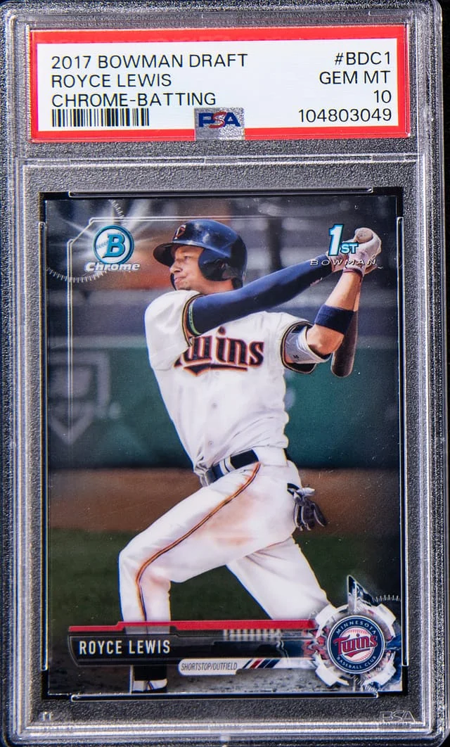 2017 Bowman Draft Royce Lewis Chrome Batting #CBDC-1 card image