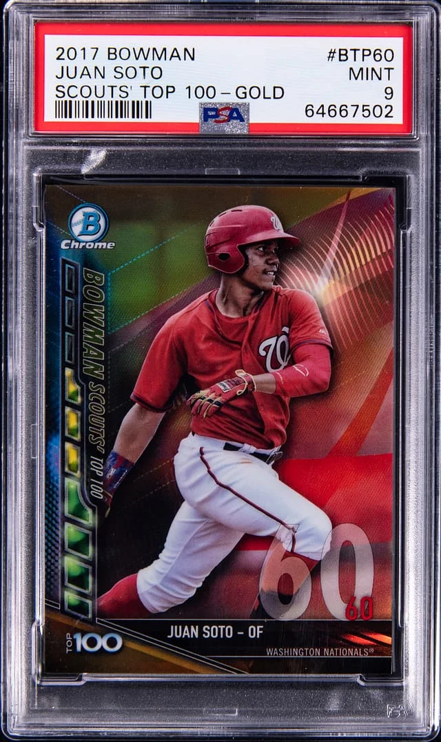 2017 Bowman Juan Soto Scouts' Top 100 Gold #BTP-60 card image