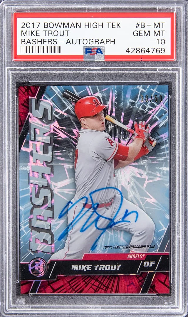 2017 Bowman Mike Trout High Tek Bashers Autograph #B-MT card image